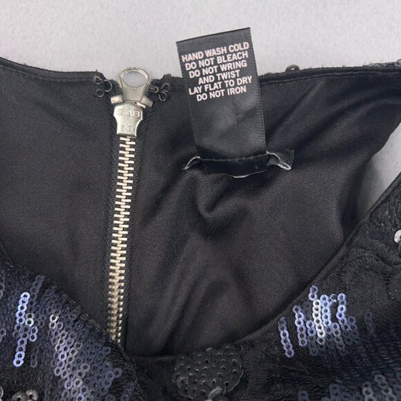 Cache Dress Womens 6 Small Blue Black Sequin Sparkle Evening Party Glam - Picture 12 of 13